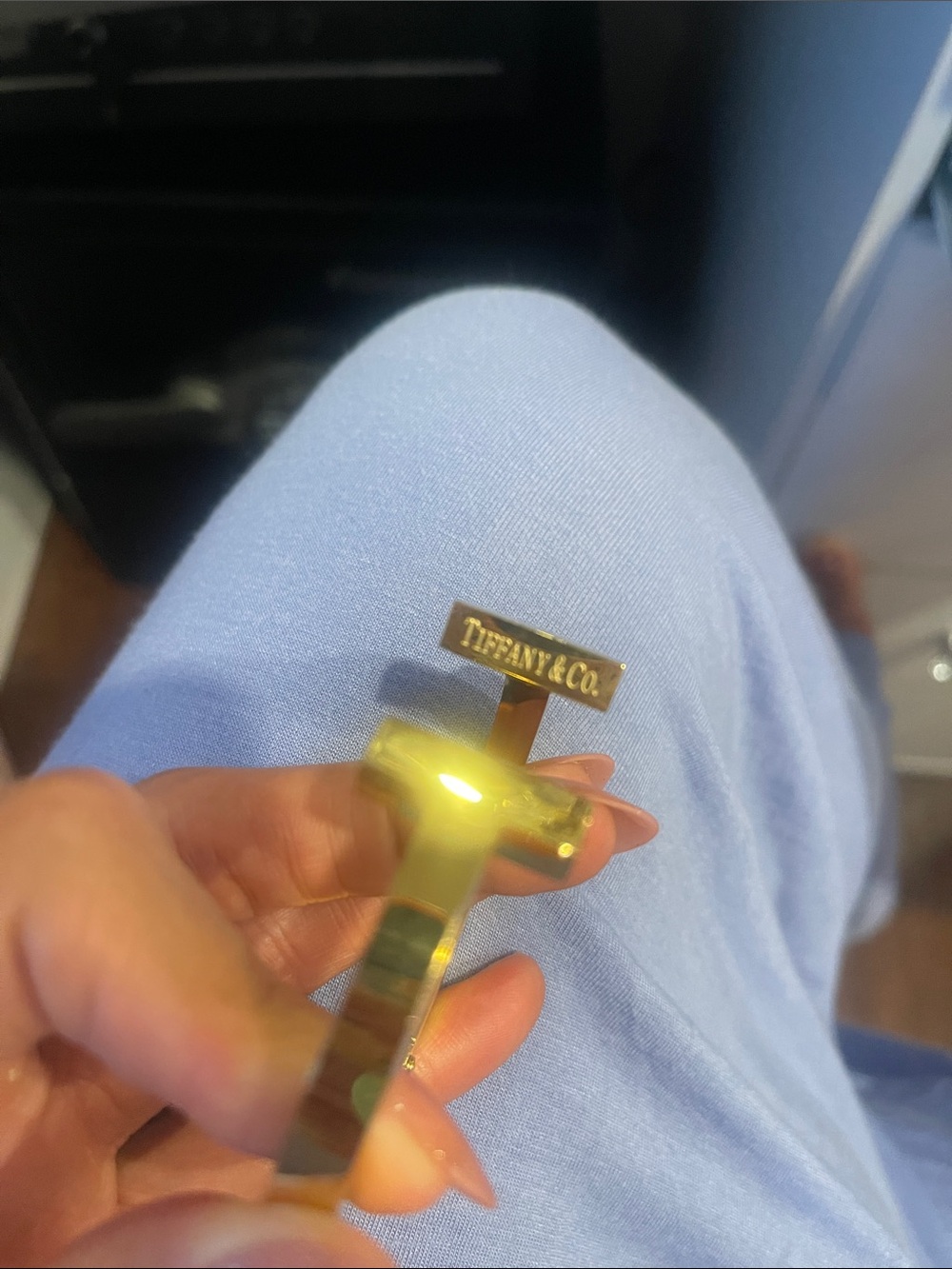 Tiffany & Co. Gold-Tone Bracelet Clasp with Logo Plate COPY